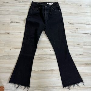 High Waisted Black Flare Jeans